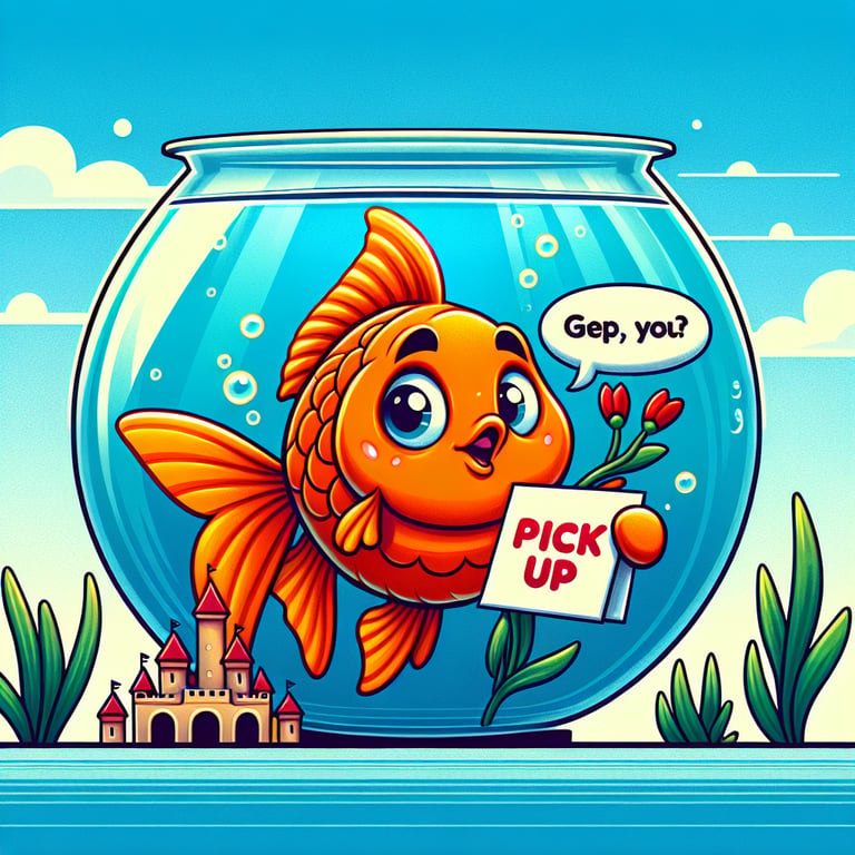 i have a goldfish pick up lines image